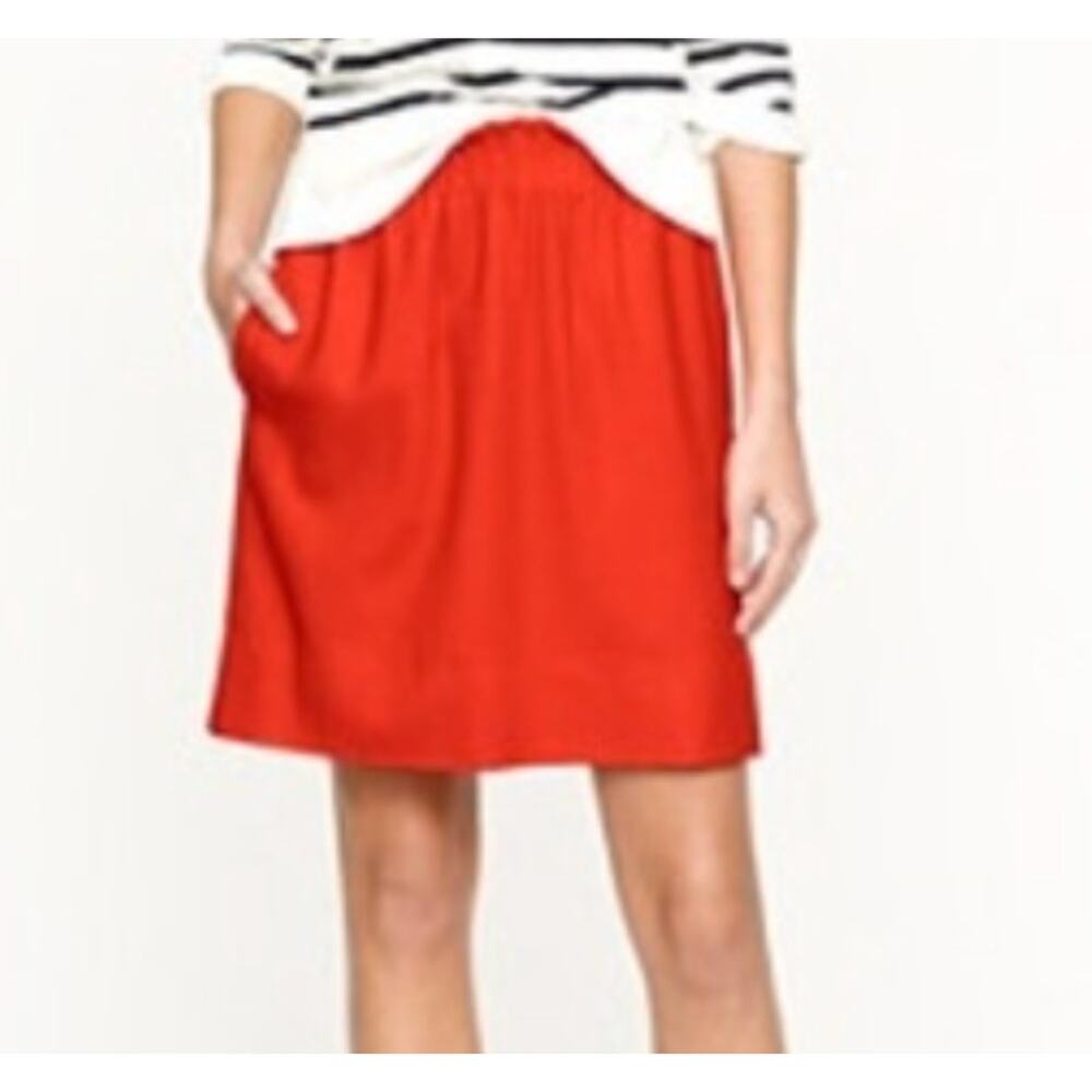 2/$15 J. Crew Wool Blend Sidewalk Skirt Red Pull On 95435 Size 2